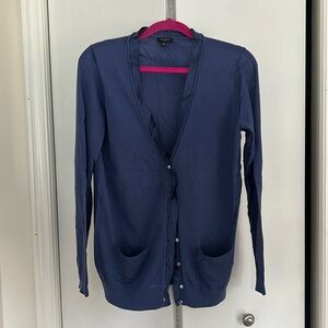 Blue Cardigan - Merino Wool